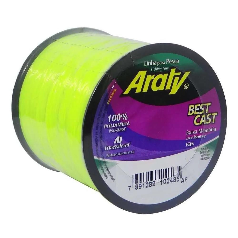 Linha Monofilamento Araty Best Cast 1/4 Lb - Mazzaferro Amarelo 0,35mm - 1035 mts