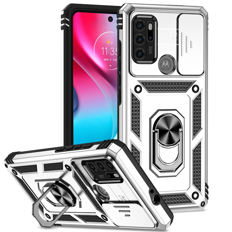 Para Motorola Moto G31 G41 G32 G52 G62 G82 G60s Caso Ímã Titular Anel Slide Lente da Câmera Proteger Funda G 31 Armadura