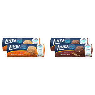 Kit 4 Biscoitos Integrais Linea Sabor Laranja e Cenoura e Cacau E Cereais 100g em Oferta na Shopee