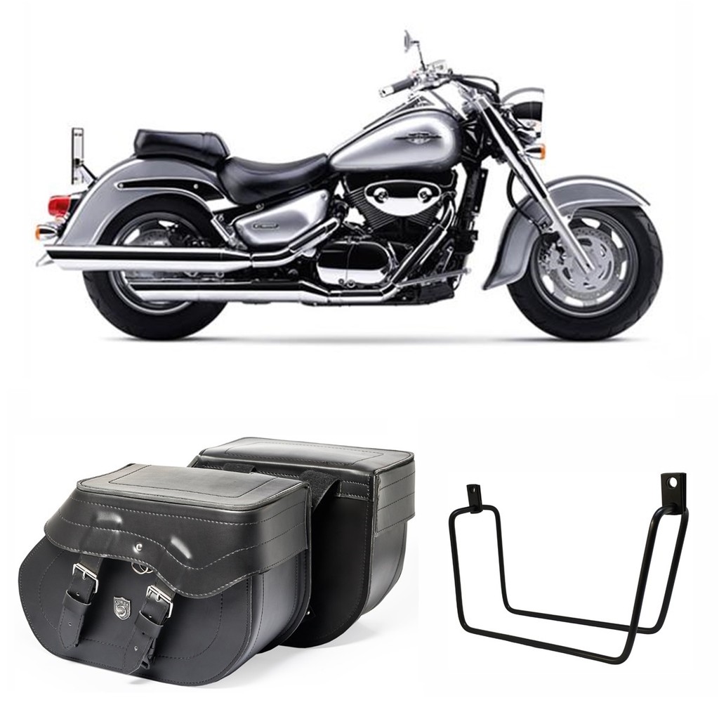 Alforge Bolsa Custom Lateral 30 Litros Com Afastador Suzuki C 1500 Boulevard