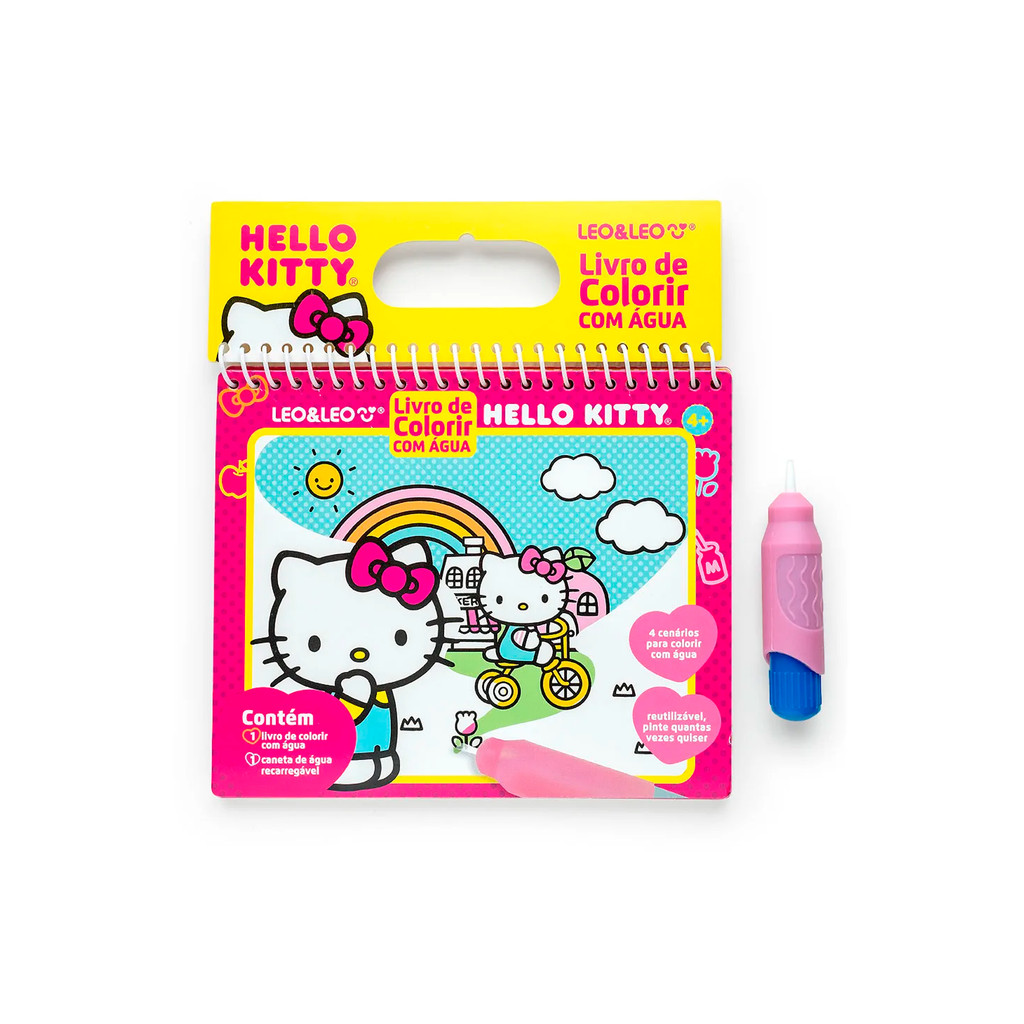 Livro de Colorir com Água – Hello Kitty | Atividade Educativa e Sem Bagunça
