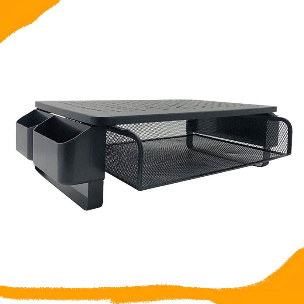 Suporte para Monitor de Computador 2 Camadas com Gaveta e 2 Suportes, Suporte Monitor Mesa, Suporte para Monitor de Mesa