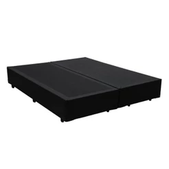 Base Box Blindado Queen Bipartido Homequeen Sintético Preto 40x158x198