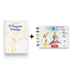O Pequeno Príncipe - Kit 1 Livro Capa Almofadada + 1 Livro de Colorir Encadernação em Disco