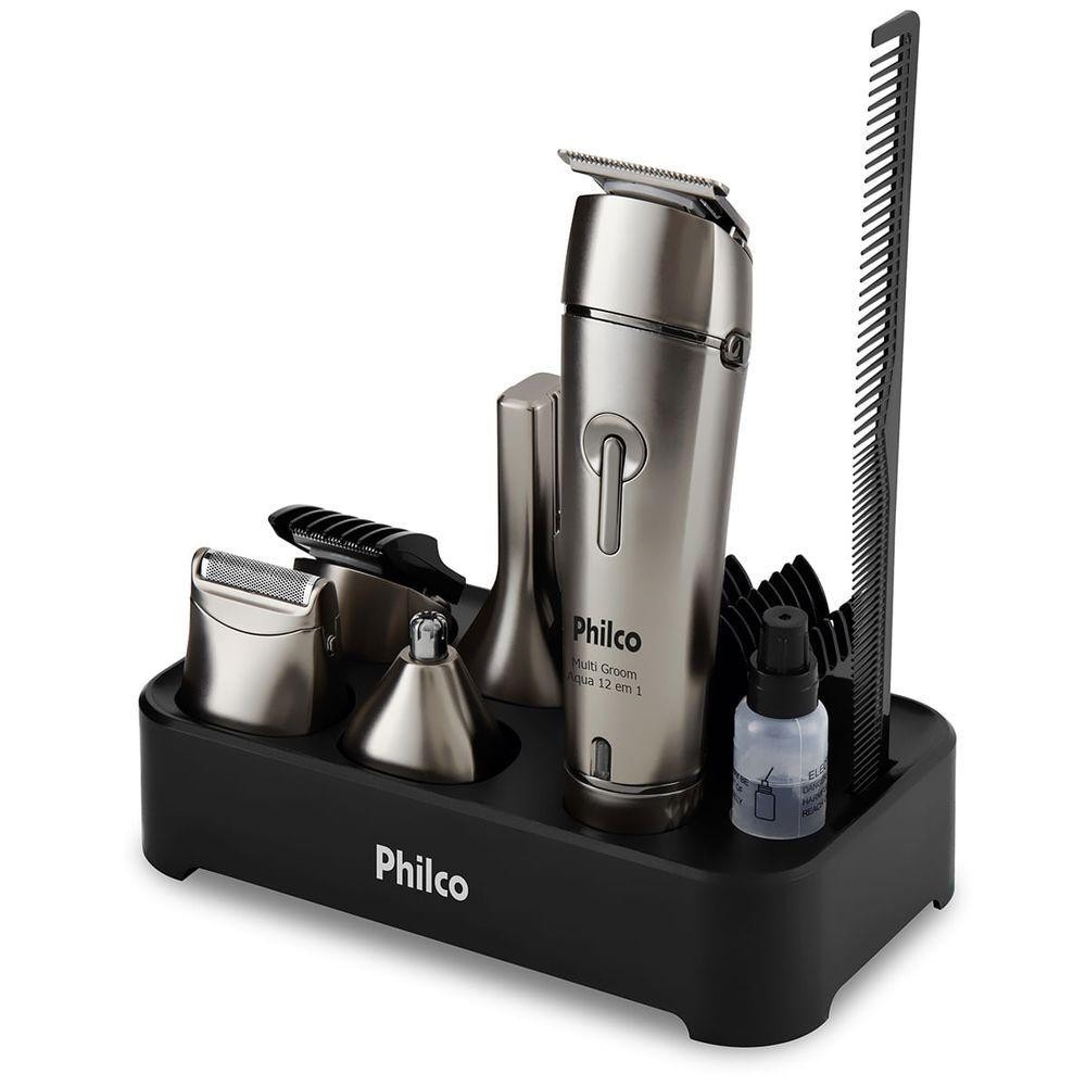 Aparador De Pelos Philco Multi Groom Aqua 12 Em 1 Pap03 Bivolt em Oferta na Shopee