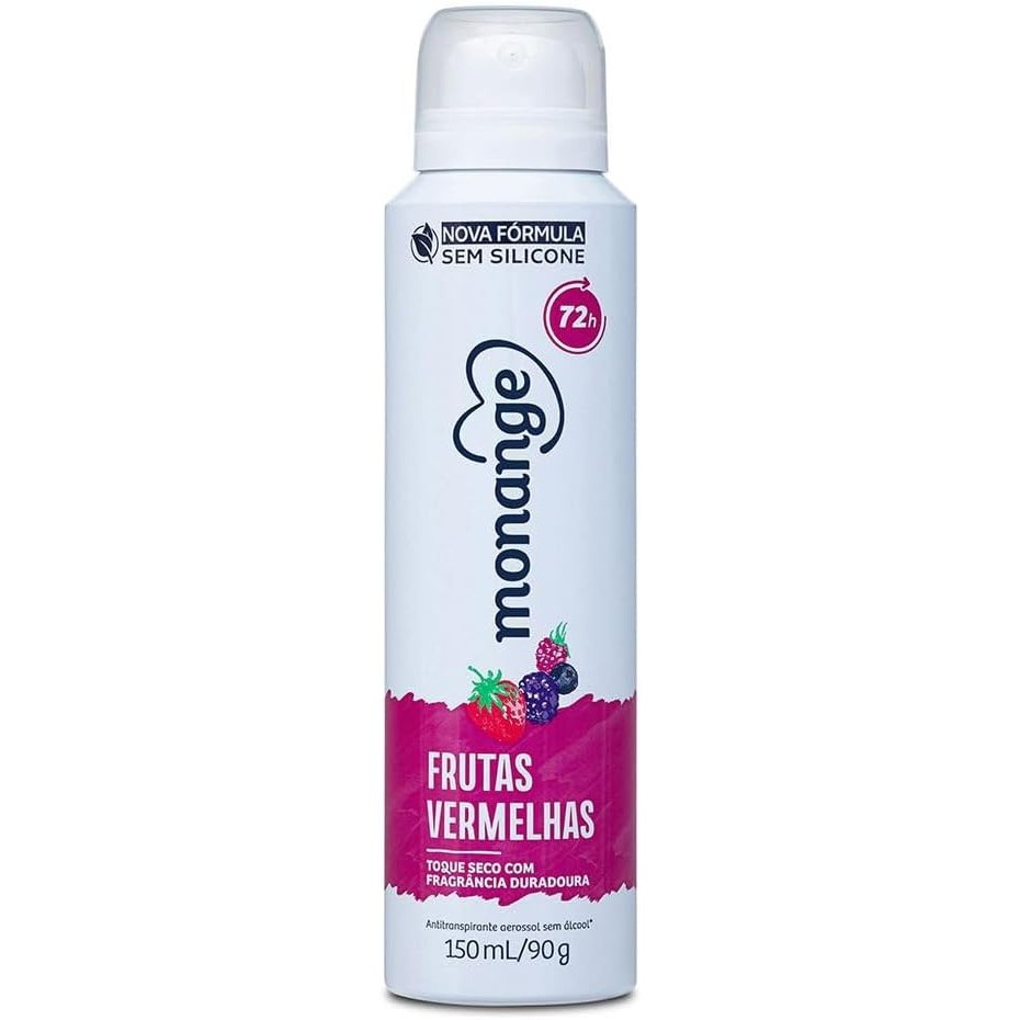 Desodorante Antitranspirante Monange Aerossol Frutas Vermelhas Com 150ml em Oferta na Shopee
