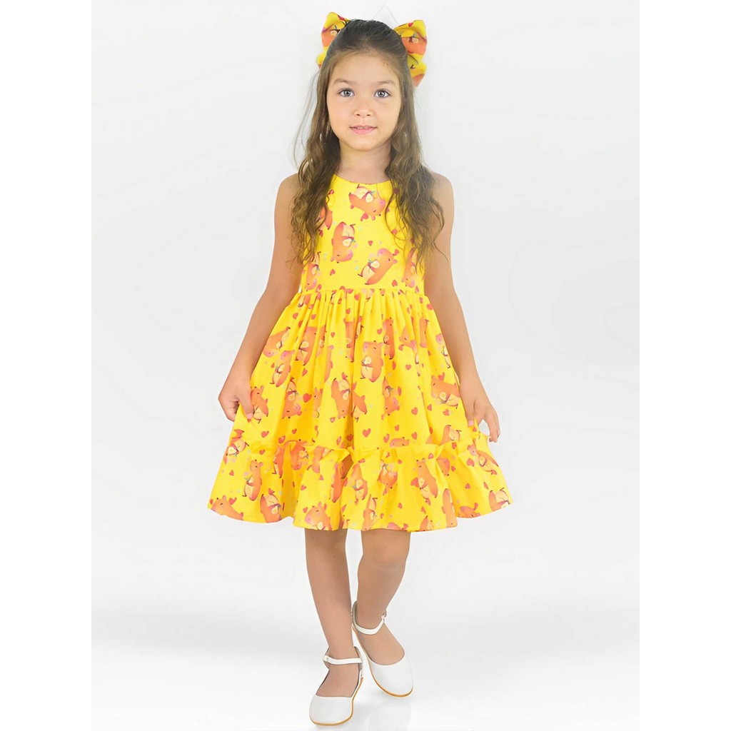 Vestido Infantil Capivara Charmosa Mini Fashionista Luxo - Várias Cores