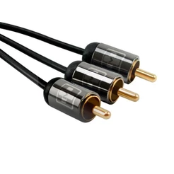 Cabo Estéreo RCA 3+3 Hi-fi c Acabamento Metálico alta qualidede 1.8M p Tv Video Game e Home Theather