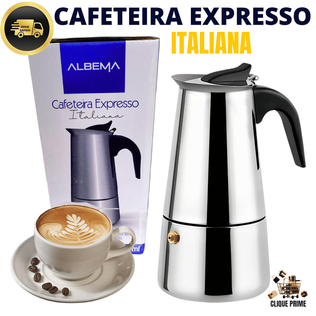 Cafeteira Expresso Italiana De Inox  450ml 10 xicaras