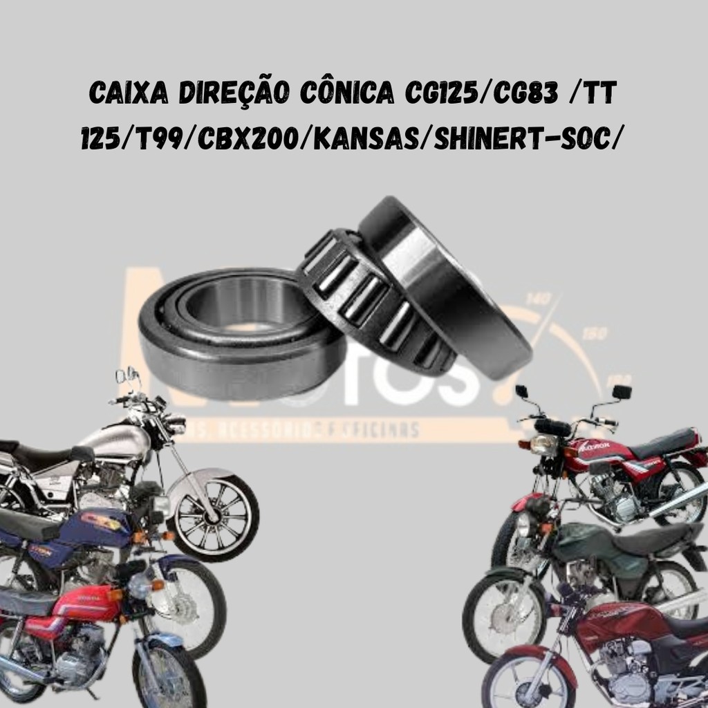 Caixa de Direção rolamentada Cônica CG 125  83 /   today 125 / Titan 99 / CBX 150cc 200 / Kansas / Shineray e similares