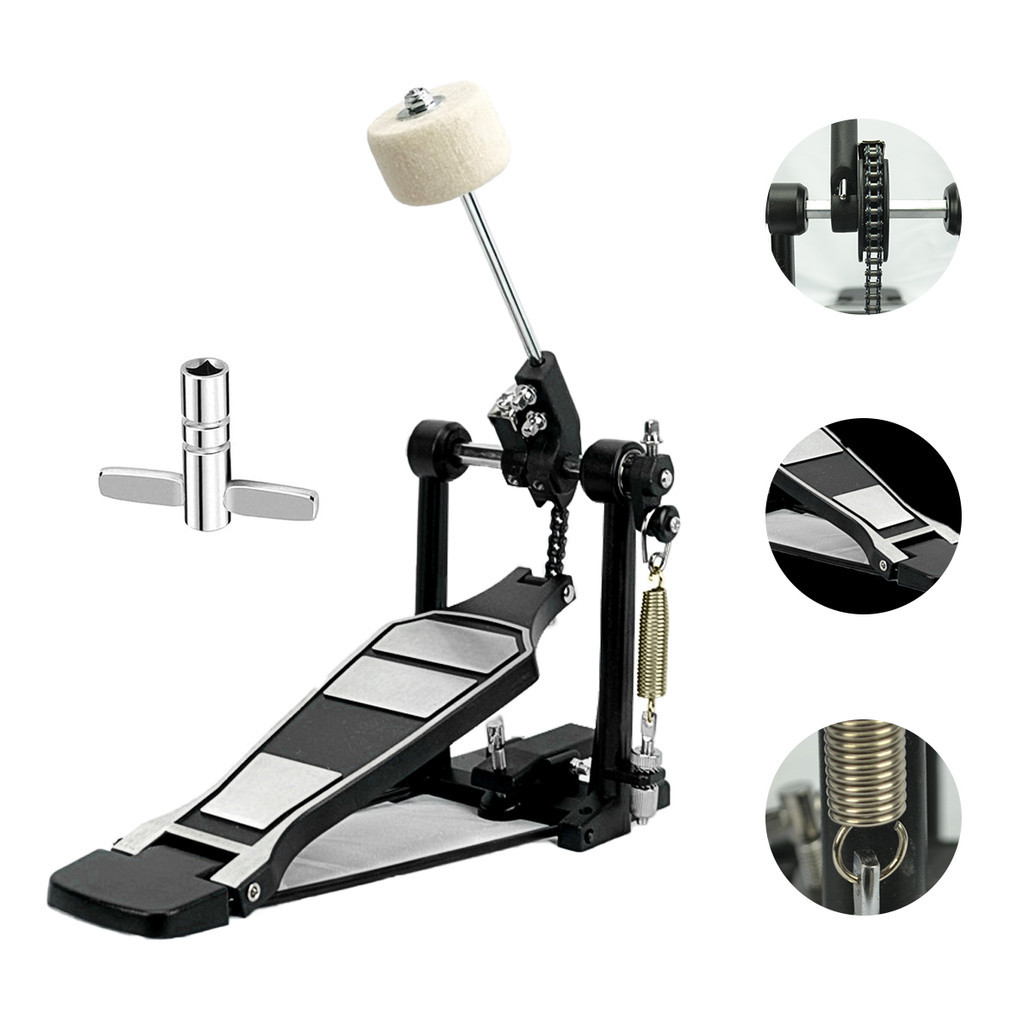 Pedal de bumbo, pedal de bumbo duplo, kit de percussão .pedal de percussão, pedal de baixo com ajuste de martelo