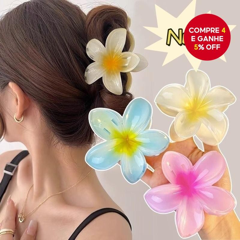 Clipes de cabelo de plumeria de geléia grandes (8CM), estilo princesa, delicados e doces, ...
