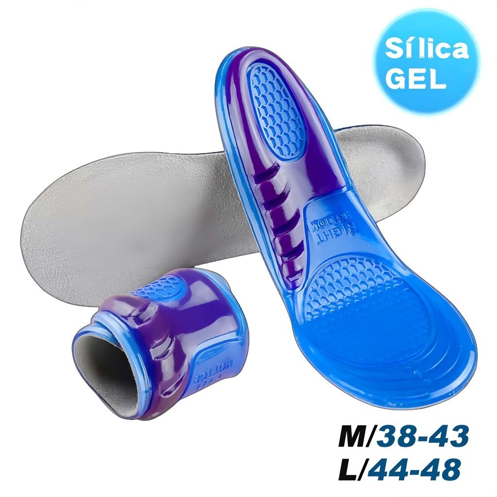 Palmilha Ortopédica Gel de Silicone para Dores nos Pés Anti Impacto para Sapato MILLION_SHOP em Oferta na Shopee