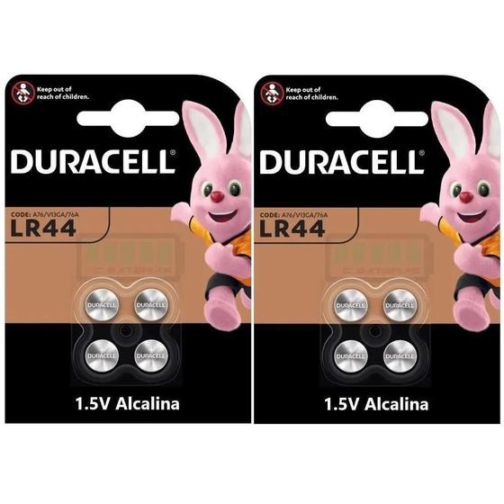 Kit 2 Cartelas Com 4 Bateria Alcalina LR44/A76 - Duracell em Oferta na Shopee