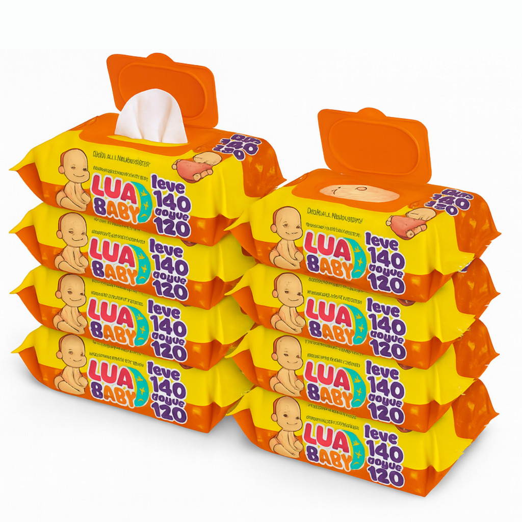 Caixa 1120 Lenço Umedecido Premium 8 Pacote Toalha Umidecida Babe Adulto Lencinho Toalhinha Promoção