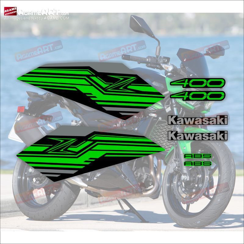 Adesivo Moto Kawasaki Z400 2018-2023 Laterais Traseira Kit Completo Impermeável Personalizado Decal