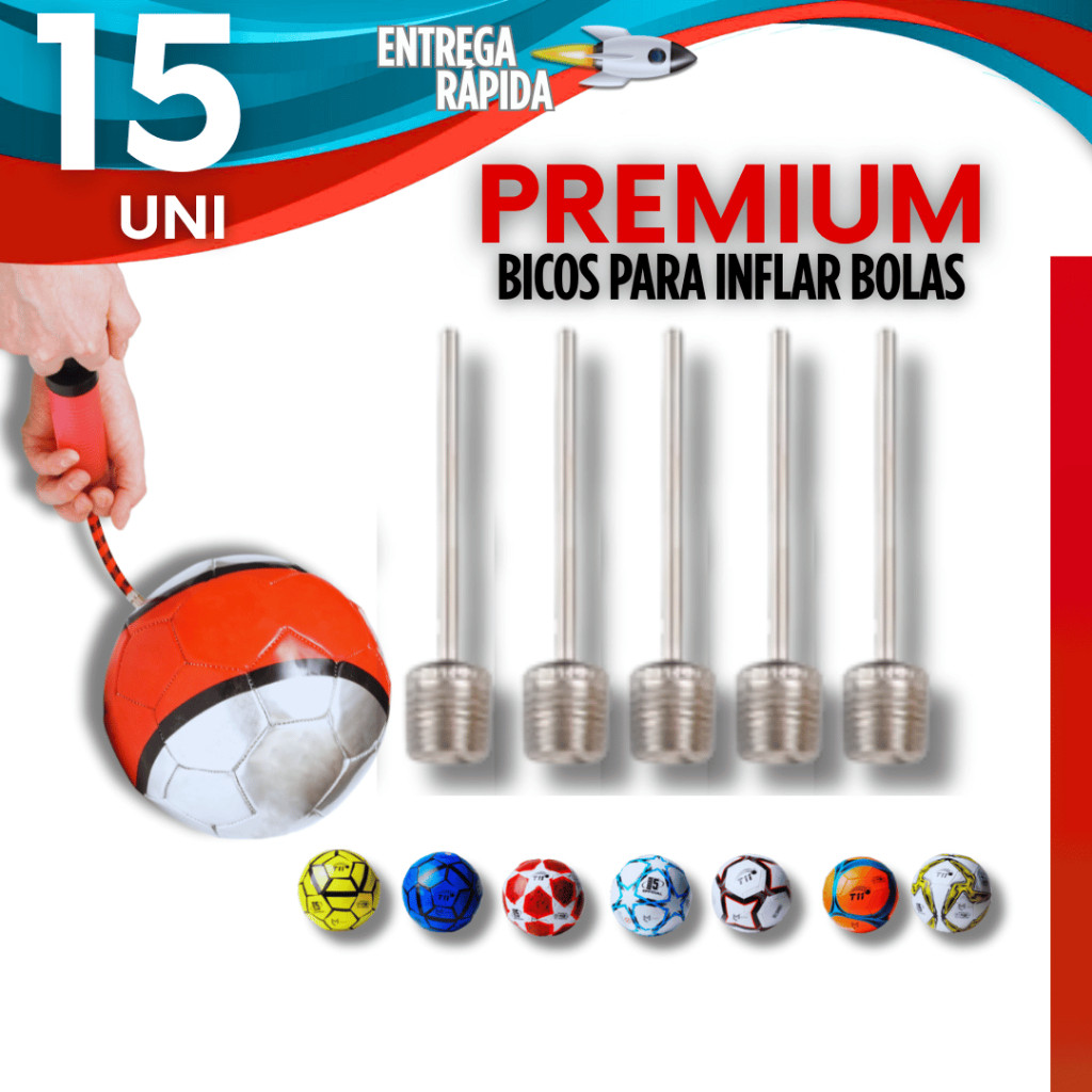 Jogo Kit 15 ou 10 ou 5  Bicos Inflar Bolas Piscina Boias Compatível com Bomba de Ar Alta Qualidade