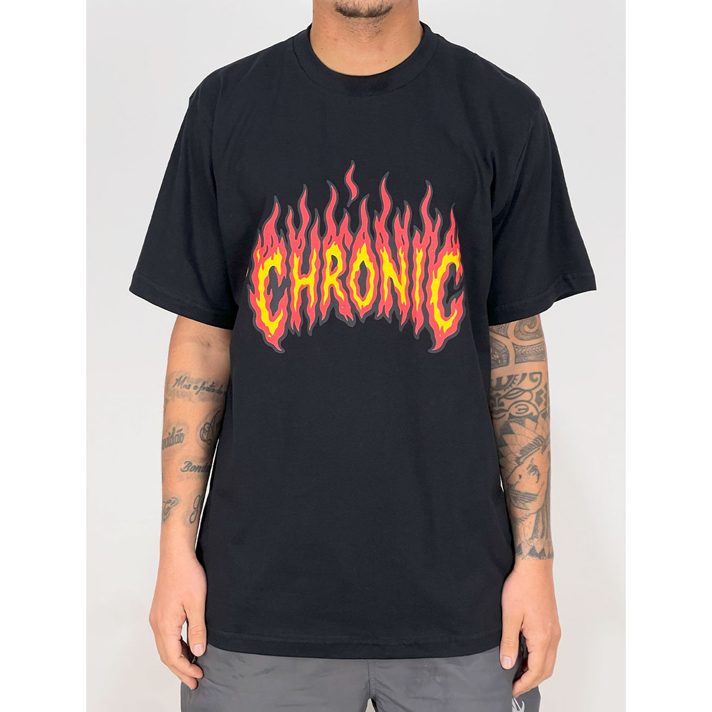 Camiseta Chronic Tag Flame - Preta