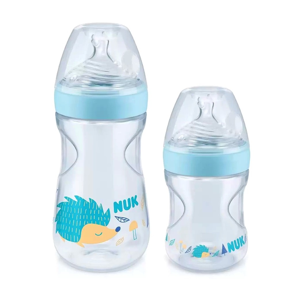 Kit 2 Mamadeiras Smart Flow 150/270ml Azul Essence NUK em Oferta na Shopee