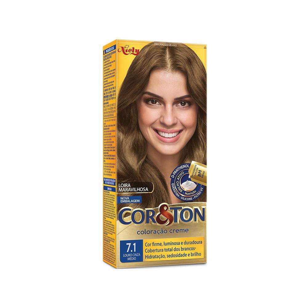 Coloração Niely Cor&Ton Louro Médio Cinza 7.1 - Beauty