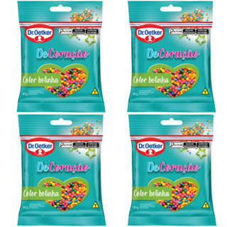 Kit C/4un Confeitos Chocolate Bolinhas Coloridas DeCoração Dr. Oetker 80g em Oferta na Shopee