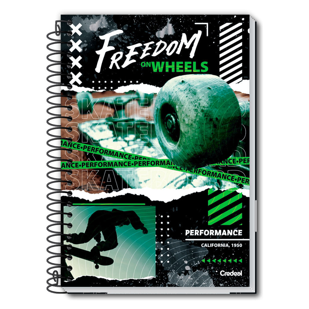 Caderno Universitário Masculino Performance 160F/10 Matérias Credeal - Stationery