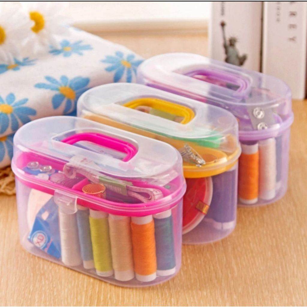 Kit Completo Costura 22 pçs Viagem Maleta Agulha Linha Fita Metrica em Oferta na Shopee