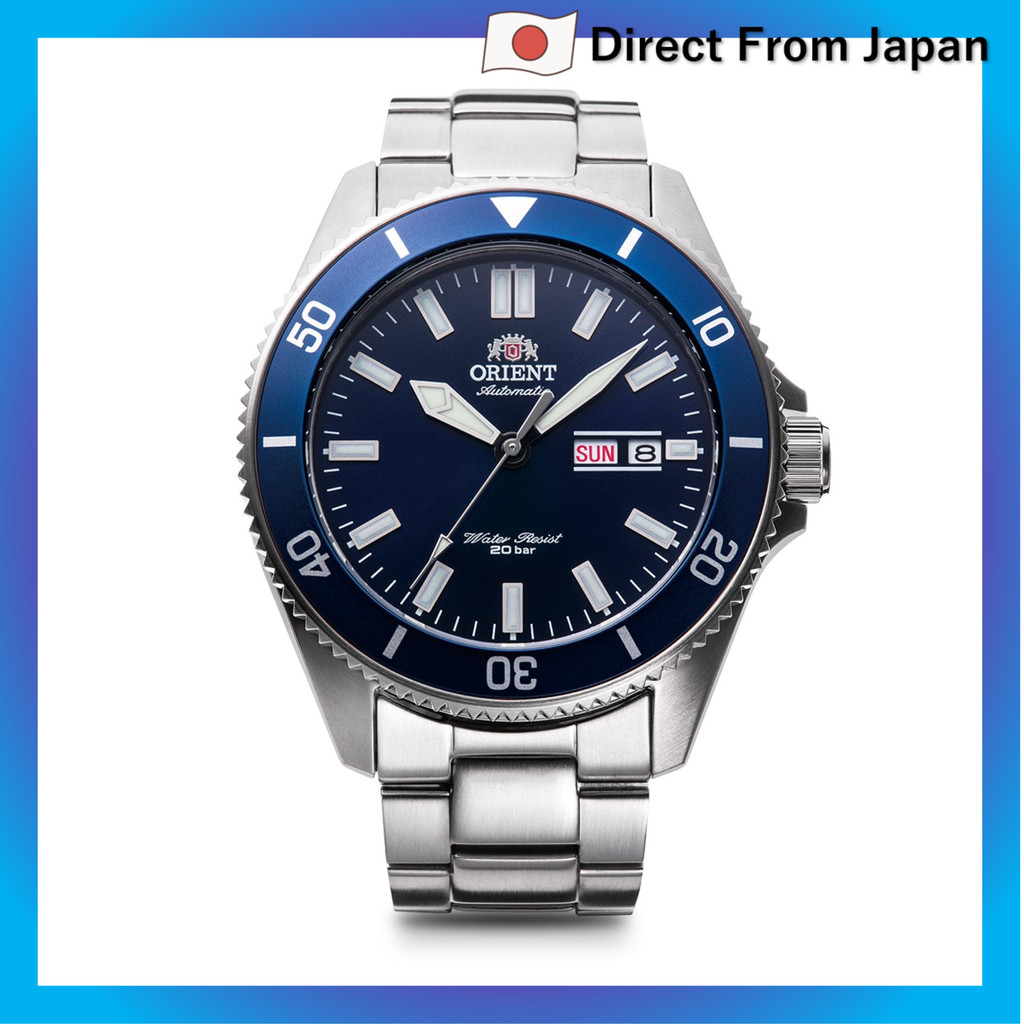 Relógio de mergulho automático Orient Mako, azul marinho masculino, RN-AA0007L, com garantia do fabricante japonês