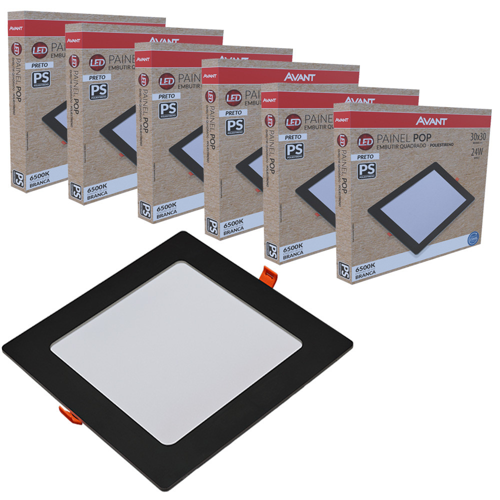 Kit 6 Painel Plafon Luminaria de Teto 24W Branco Frio 6500K Bivolt 127v 220v Drywall Gesso em Oferta na Shopee