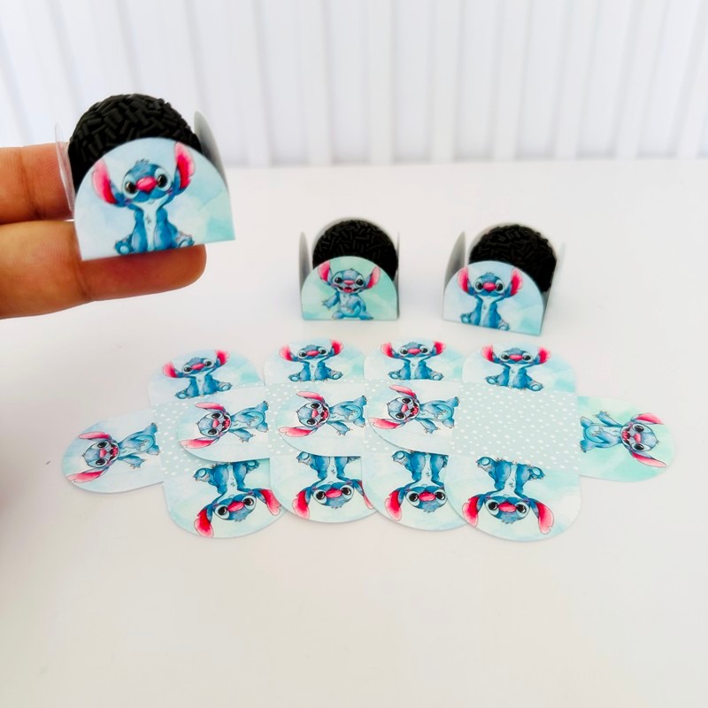 Forminha de Doces Stitch e Angel Personalizada no Tema /Lembrancinha de Festa /Aniversário