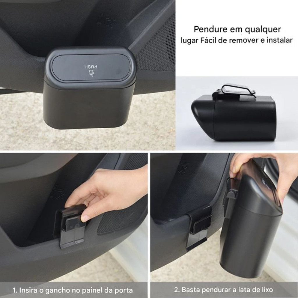Lixeira Carro Lixo Automotivo Clip P/ Porta Treco Objeto