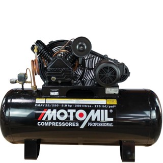 Compressor Ar 20 Pés 250L 175LBS Trifásico 220/380V Motomil em Oferta na Shopee