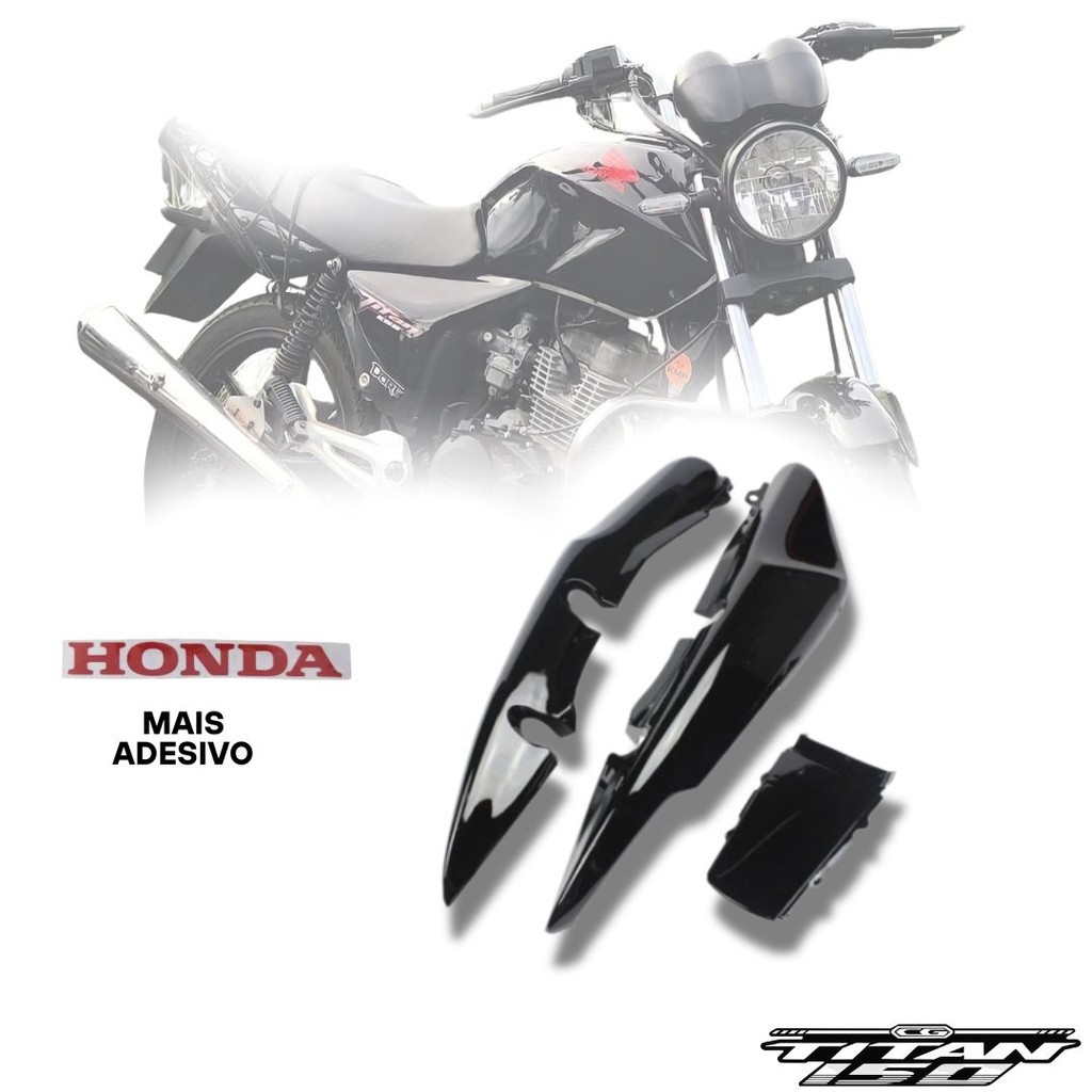 Rabeta Titan 150 Modelo Original Completa Mais Adesivo 2004 2005 2006 2007 2008 Preto injetado