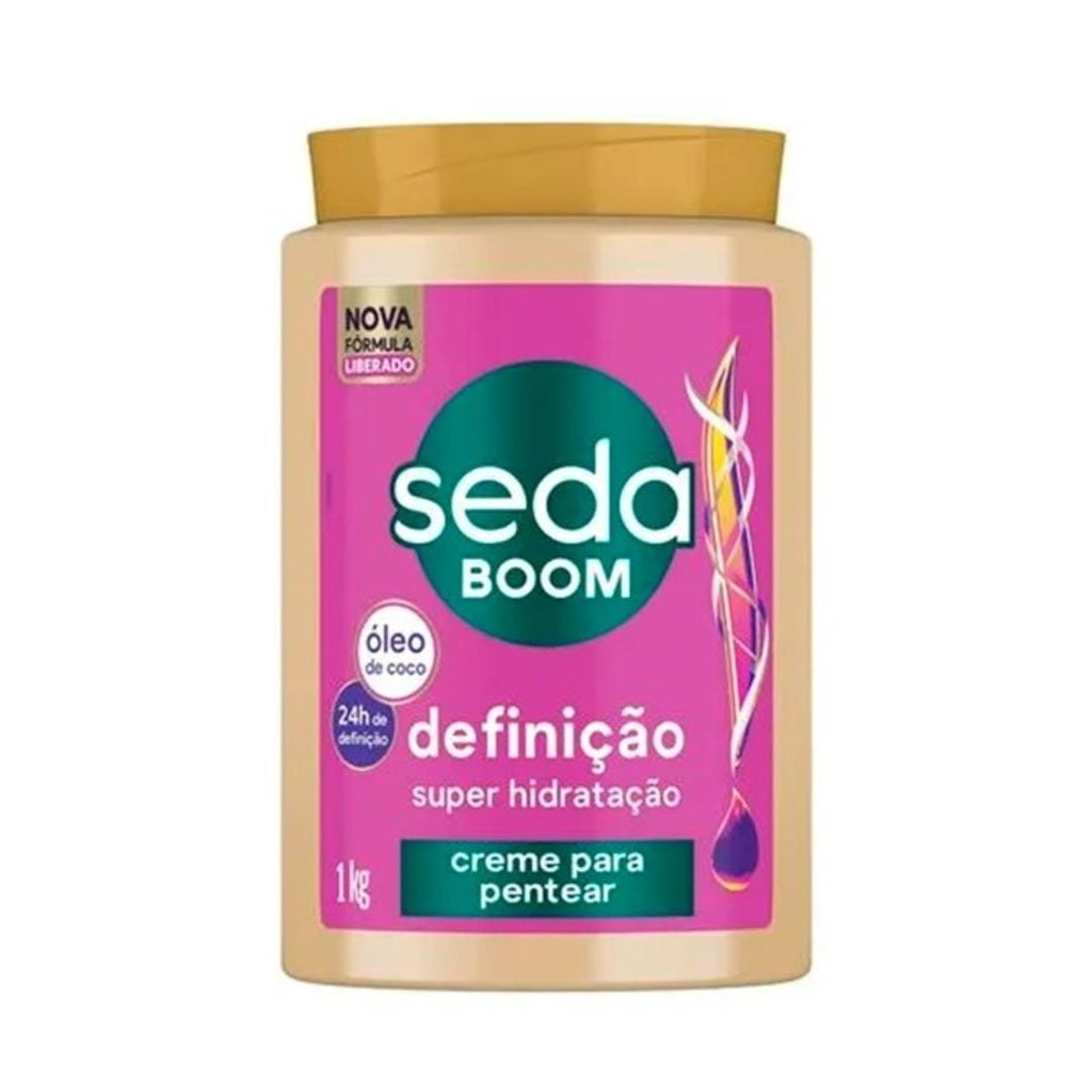 Creme para Pentear Seda Boom Definição com Óleo de Coco 1kg em Oferta na Shopee