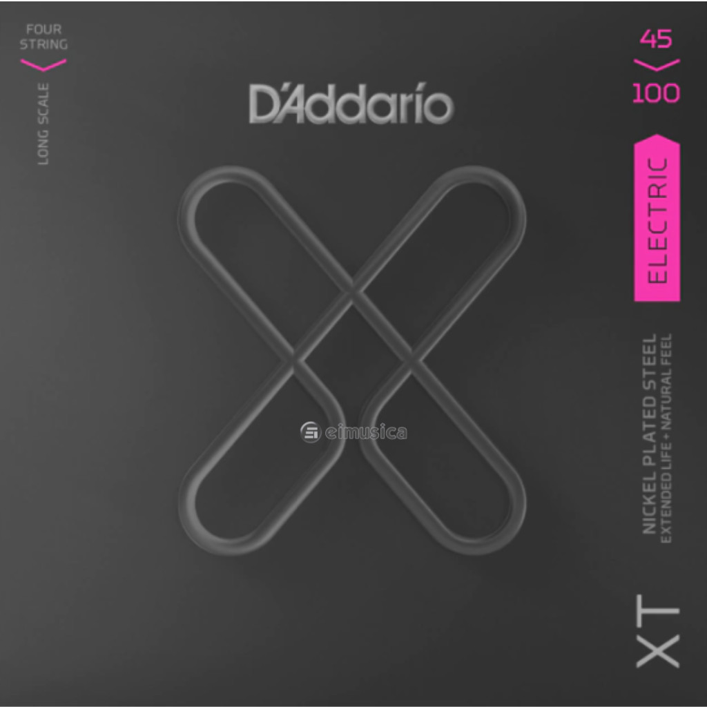 Encordoamento para Contra-Baixo de 4 Cordas D'addario - Modelo XT em Calibre .045 - .100