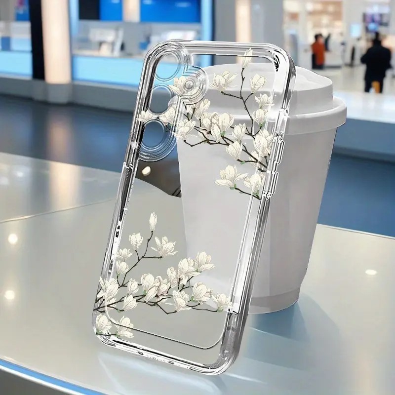 Capinha Capa transparente Anti-impacto ramo Desenho para Samsung A55 A35 A03 A04 A05 A05S A10 S24 Plus S25 Ultra em Oferta na Shopee