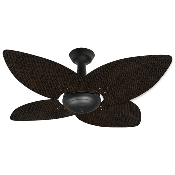Ventilador de Teto Office Jet Aspen Venti-Delta Preto 4Pás Rattan Tabaco 220V+Controle