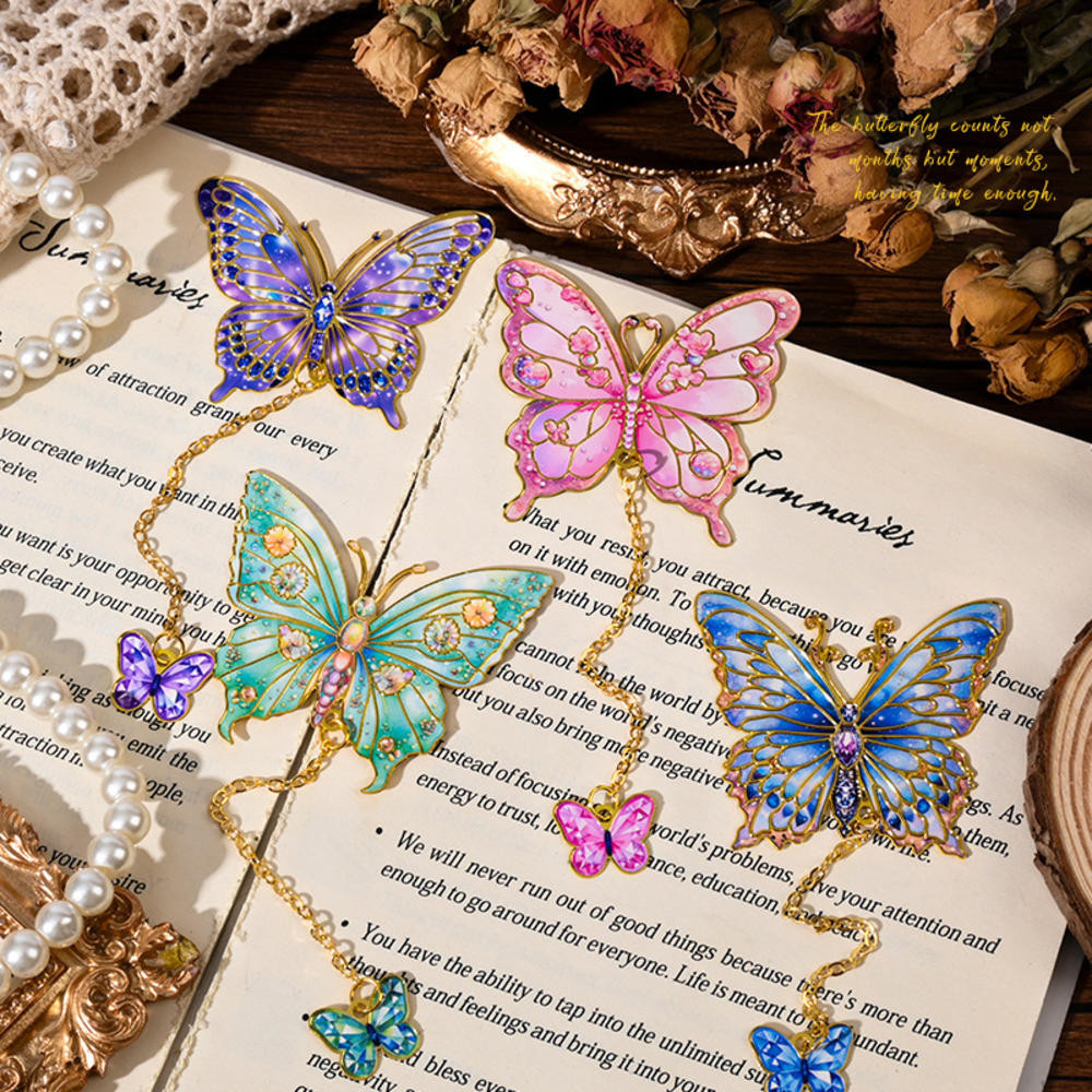 1 Peça De Marcadores De Metal , Tema De Flor De Borboleta , Marcas De Livros Bonitas Para Leitura De Mulheres , Fofos Es