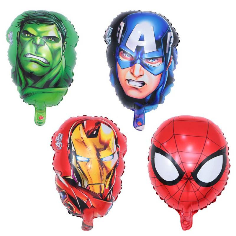 Kit 4 Balão Metalizado Vingadores Homem Aranha Hulk Homem De Ferro Capitão America Decoração Festa