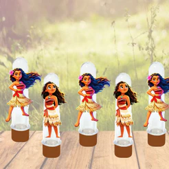 Kit com 10, 20 ou 30 Tubetes Personalizado Para aniversário Moana Moça