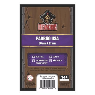 Sleeves Bucaneiros Padrão Usa 56 X 87mm 100 Unidades