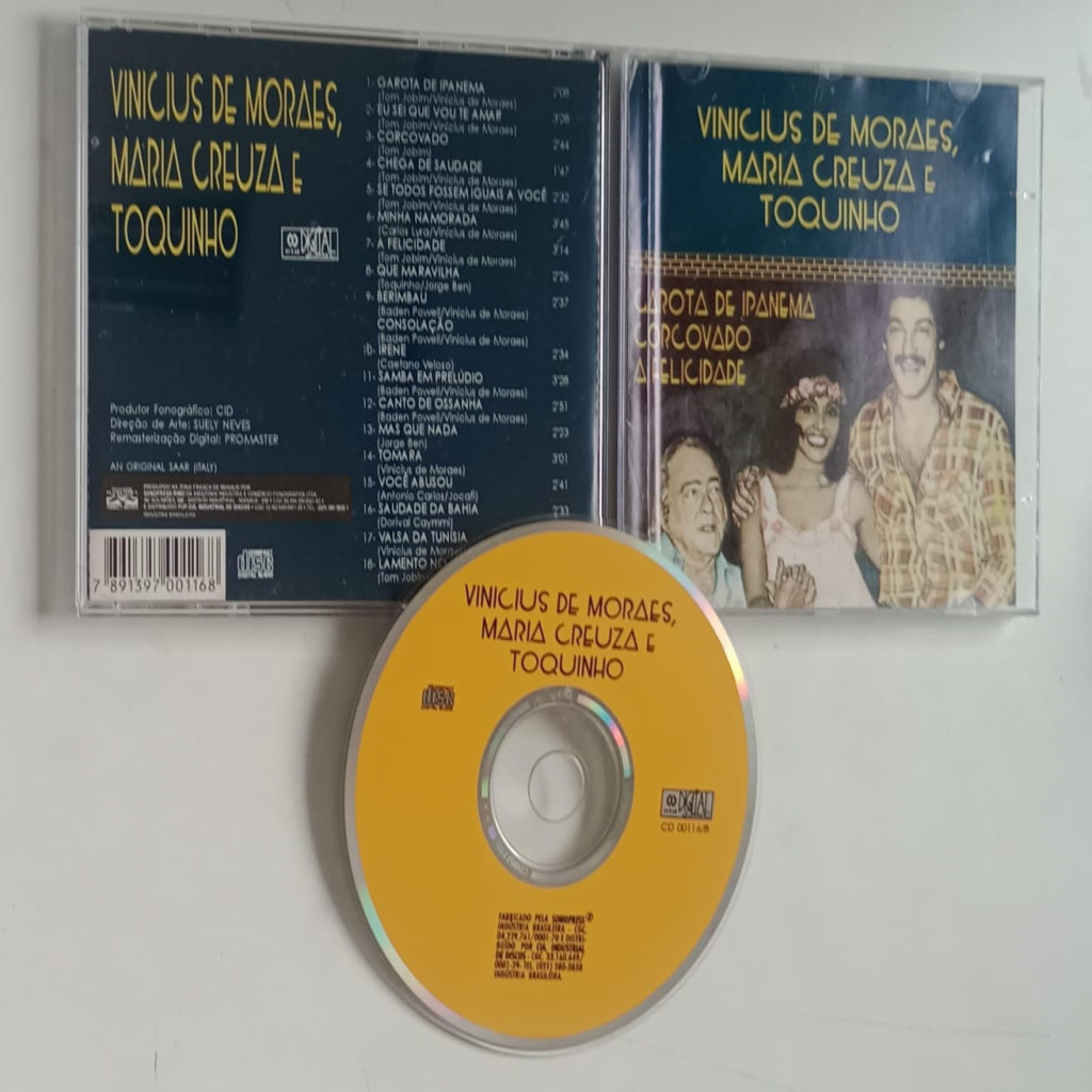 CD VINICIUS DE MORAES, MARIA CREUZA E TOQUINHO VINICIUS DE MORAES, MARIA CREUZA E TOQUINHO
