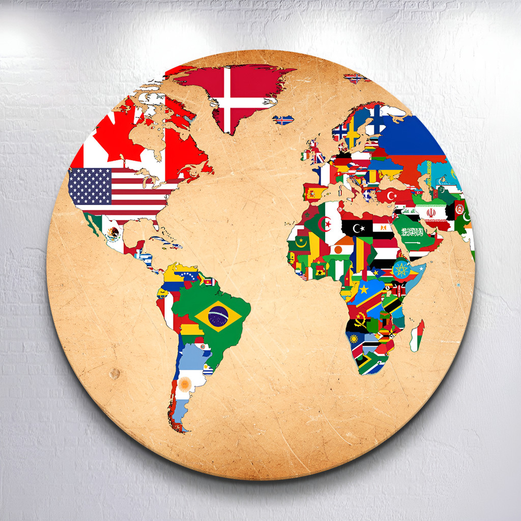 Kit Festa Painel Redondo Grande ou Mini Decoração de Mesa Mapa Países Mindi Cultura com Capas em Oferta na Shopee