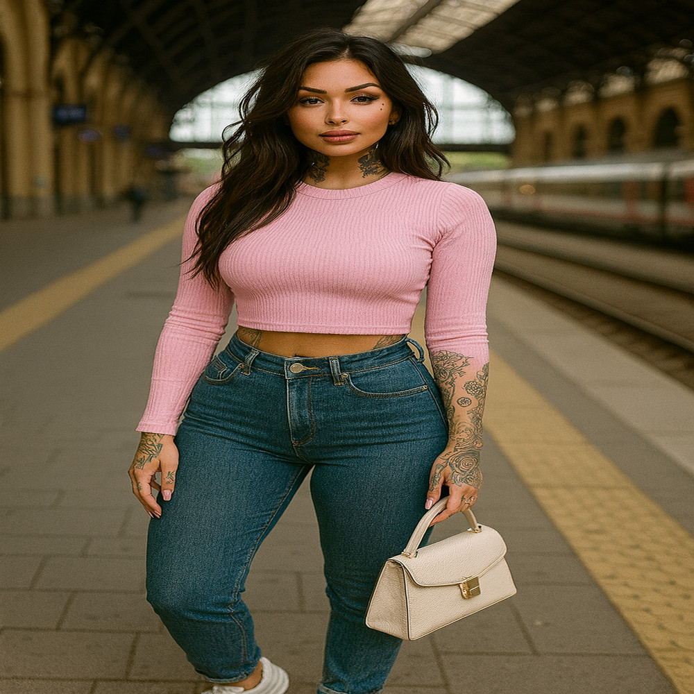 Cropped Canelado Ajustado – Ideal para Looks Modernos e Confortáveis