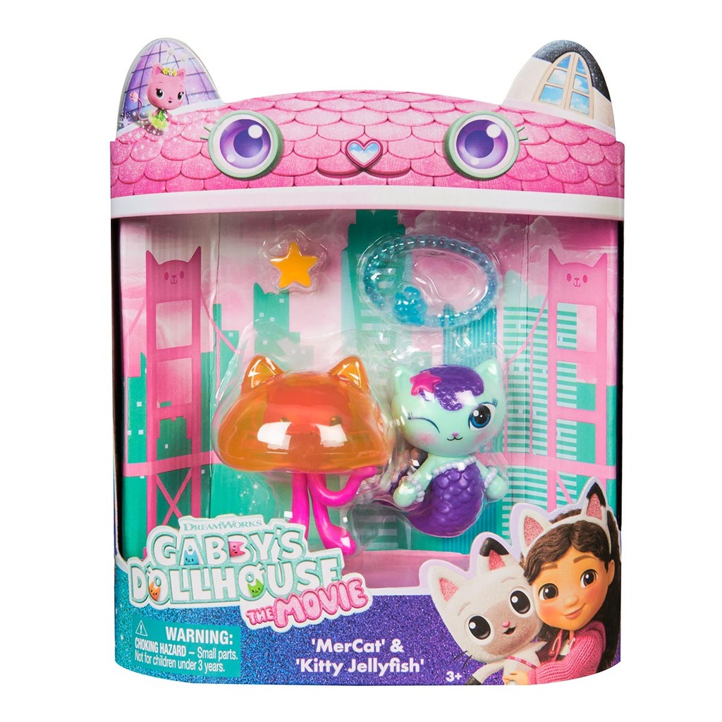 2 Bonecos Mercat e Kitty Jellyfish - Gabby's Dollhouse em Oferta na Shopee