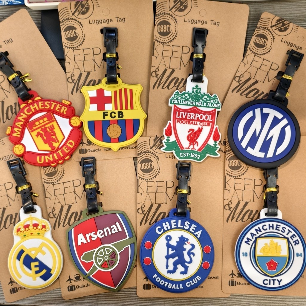 Etiqueta de bagagem com logotipo de futebol Liverpool FC Bayern Manchester, acessório para bolsa.