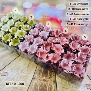 KIT 200 Forminhas De Doces Festa 5 Cores ROSA SERENO +ROSA  ANTIGO+ ROSÊ GOLD+ OURO NOVO + OFF WHITE em Oferta na Shopee