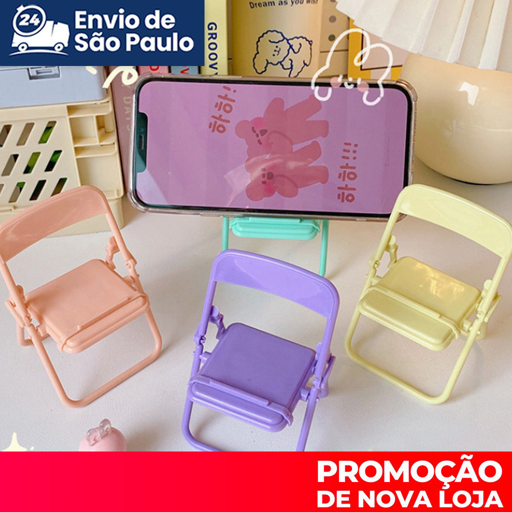 Conjunto de telefone móvel dobrável para decoração de mesa de jantar multifuncional tipo cadeira