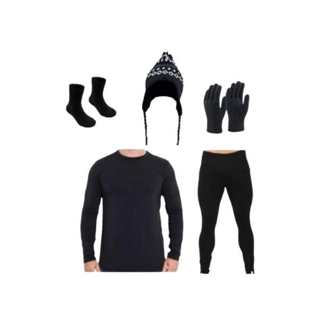 Kit conjunto térmico warm blusa peluciada calça peluciada touca peruana meia luva