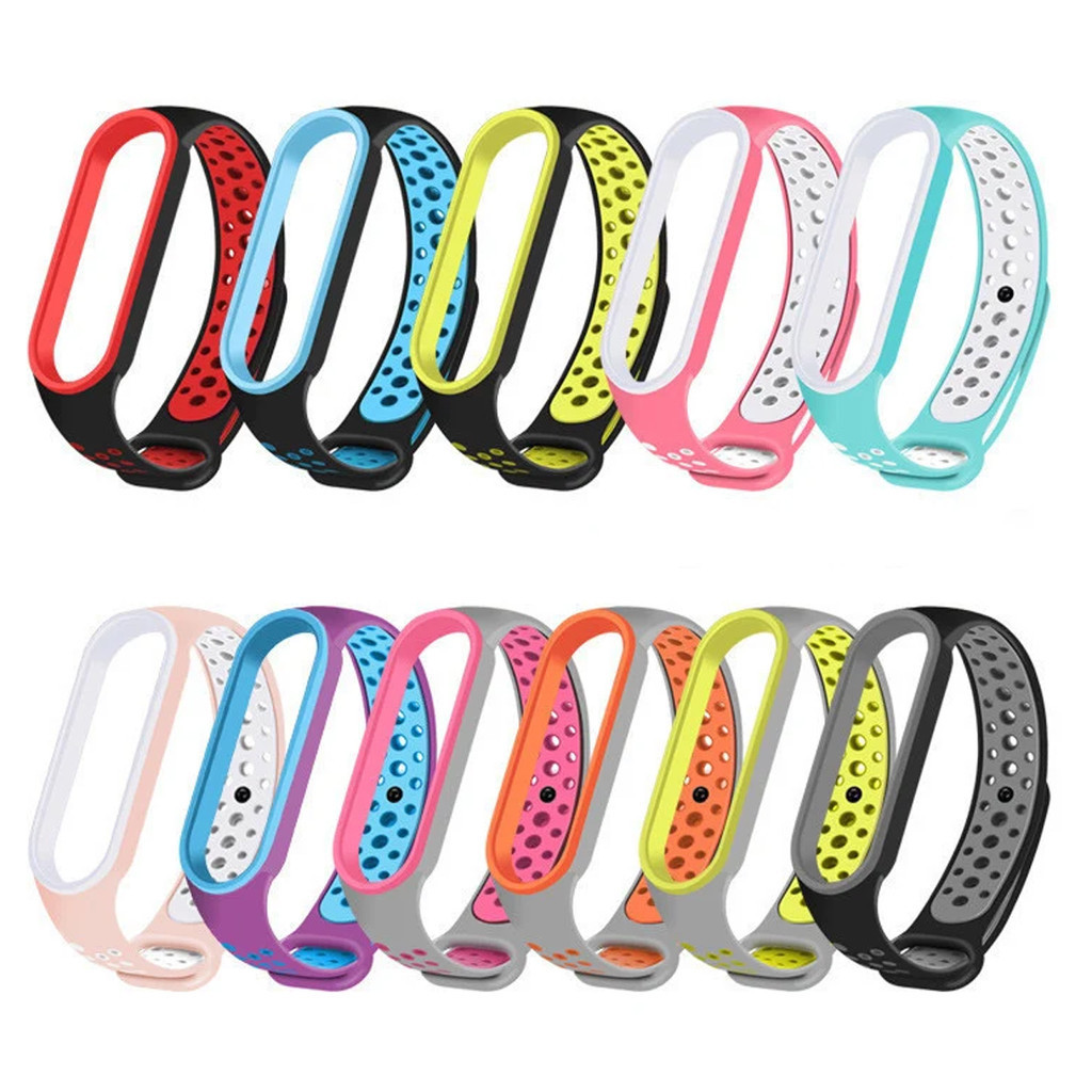 Pulseira Para Smartwatch XIaomi Mi3 Mi Band 4 Mi Band 5 Mi6 Mi7 Furadinha Esportiva Respirável